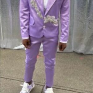 Lavender Men's Suit with Embellishments